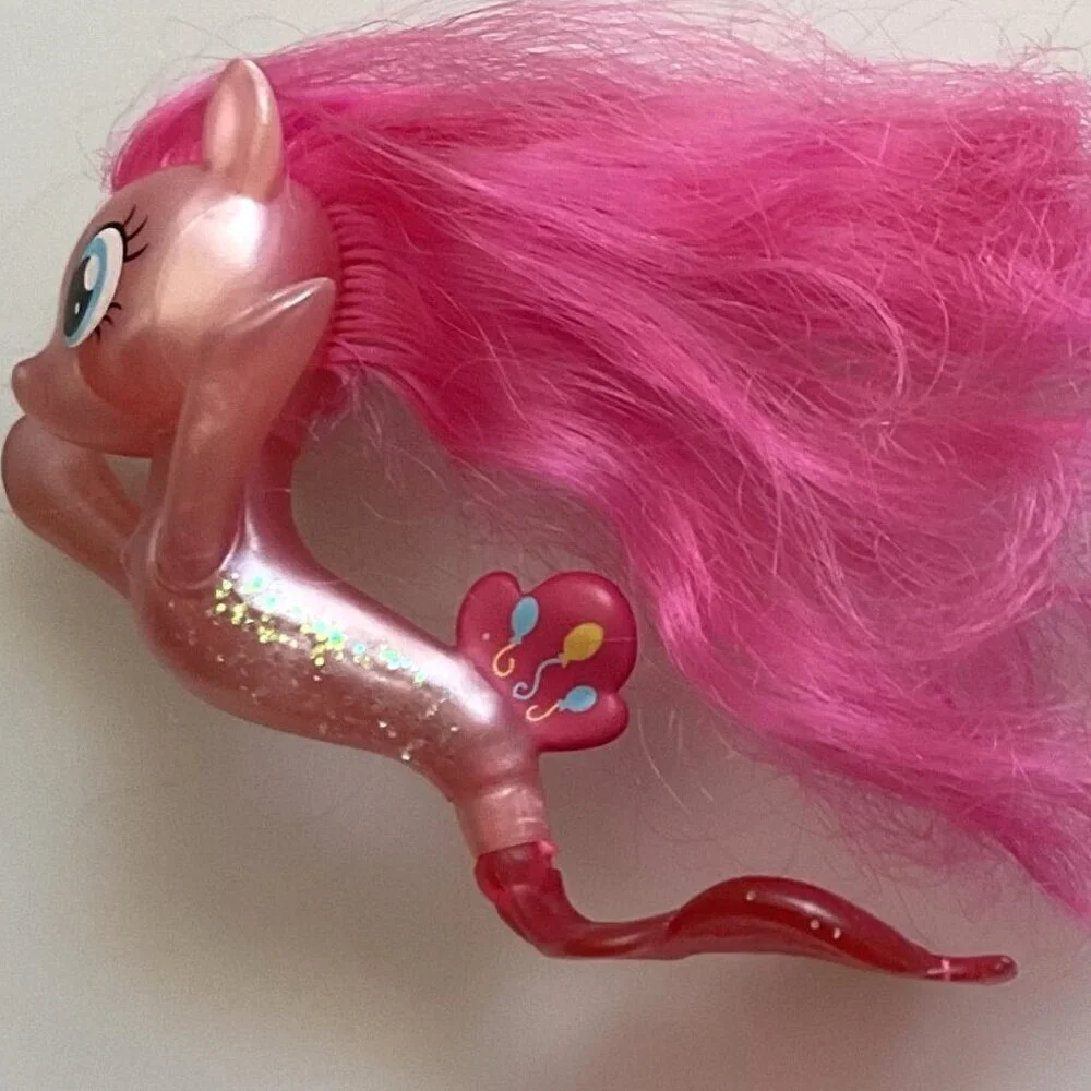 MY LITTLE PONY PINKIE PIE SEAPONY MERMAID GLITTER SPARKLE FIGURINES SET OF 2